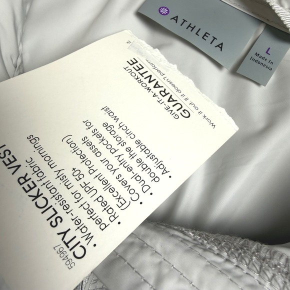 Athleta City Slicker Vest Womens L Grey Water Resistant UPF 50+ New NWT Utility - Picture 2 of 11